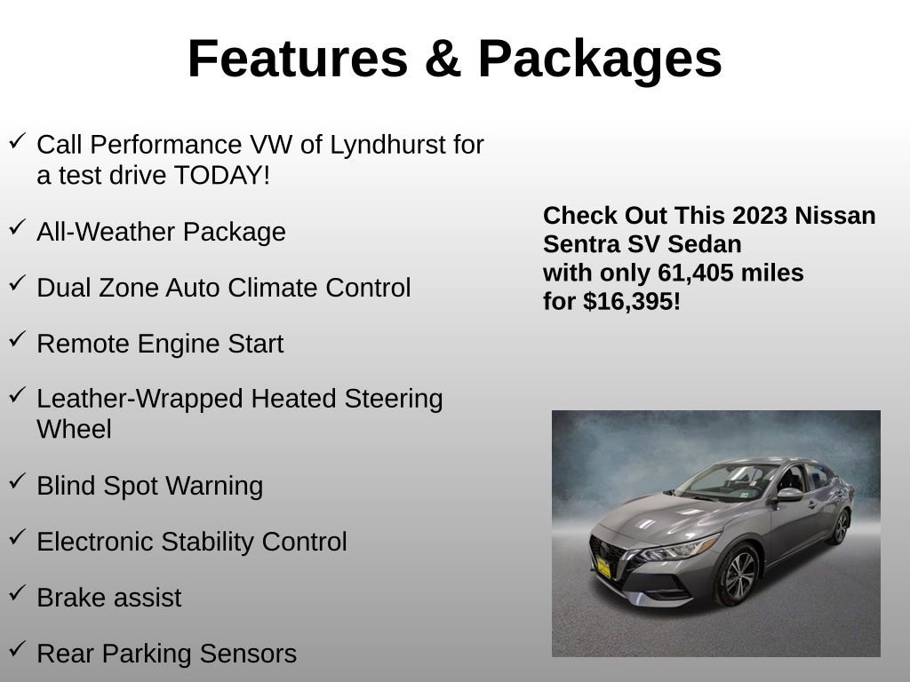 Used 2023 Nissan Sentra SV w/ All-Weather Package FWD image 4