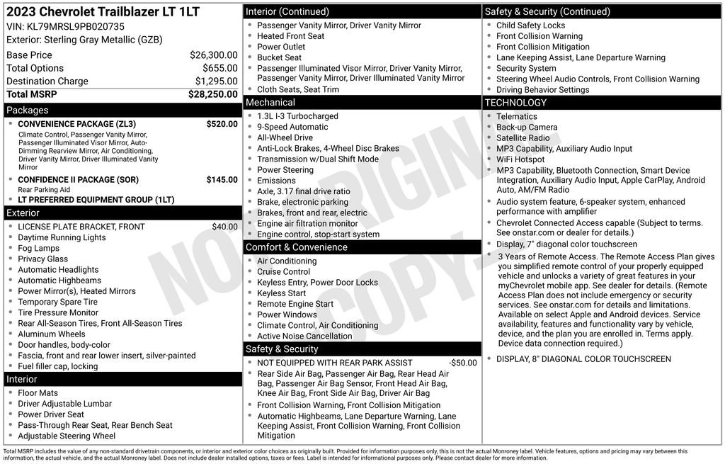 Used 2023 Chevrolet TrailBlazer LT w/ Convenience Package AWD/4WD image 11