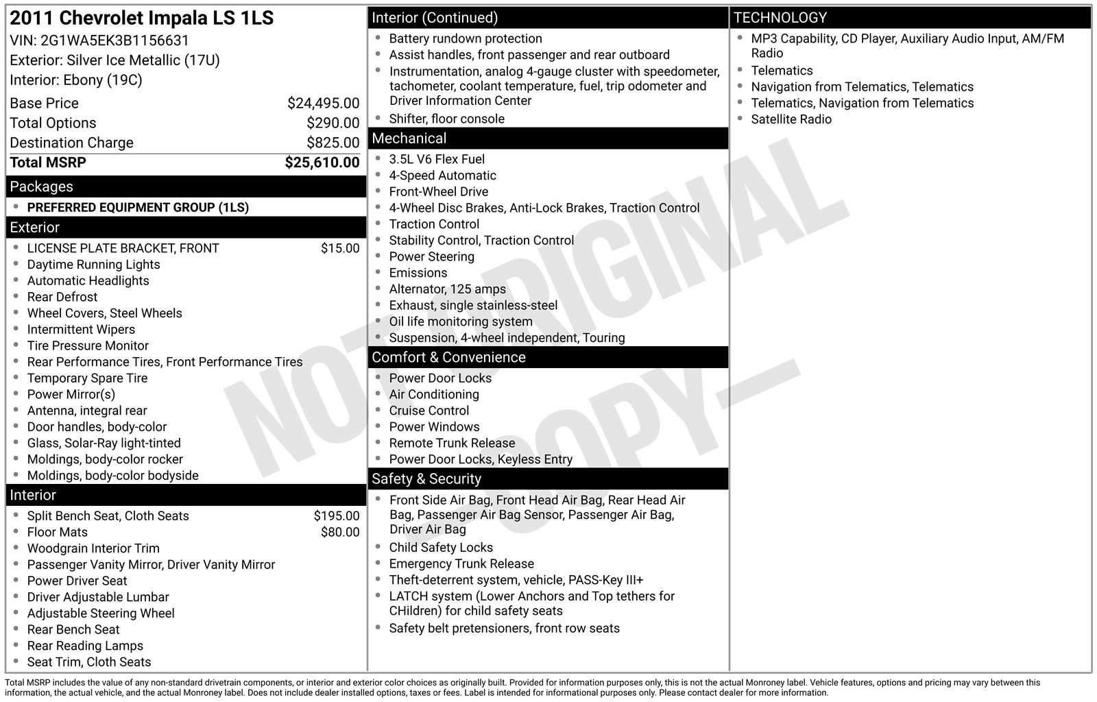 Used 2011 Chevrolet Impala LS image 7