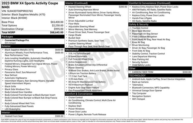 Certified 2023 BMW X4 M40i AWD/4WD image 43
