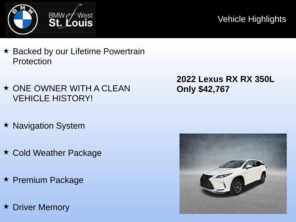 Used 2022 Lexus RX 350L Premium w/ Premium Package image 8