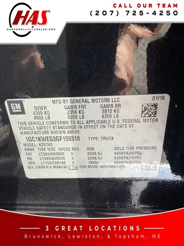 Used 2016 Chevrolet Silverado 2500 LTZ w/ Custom Sport Edition image 16