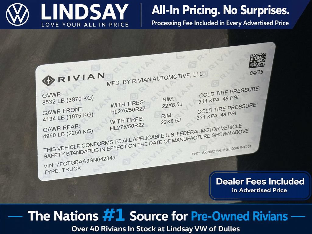 Used 2025 Rivian R1T Adventure AWD/4WD image 30