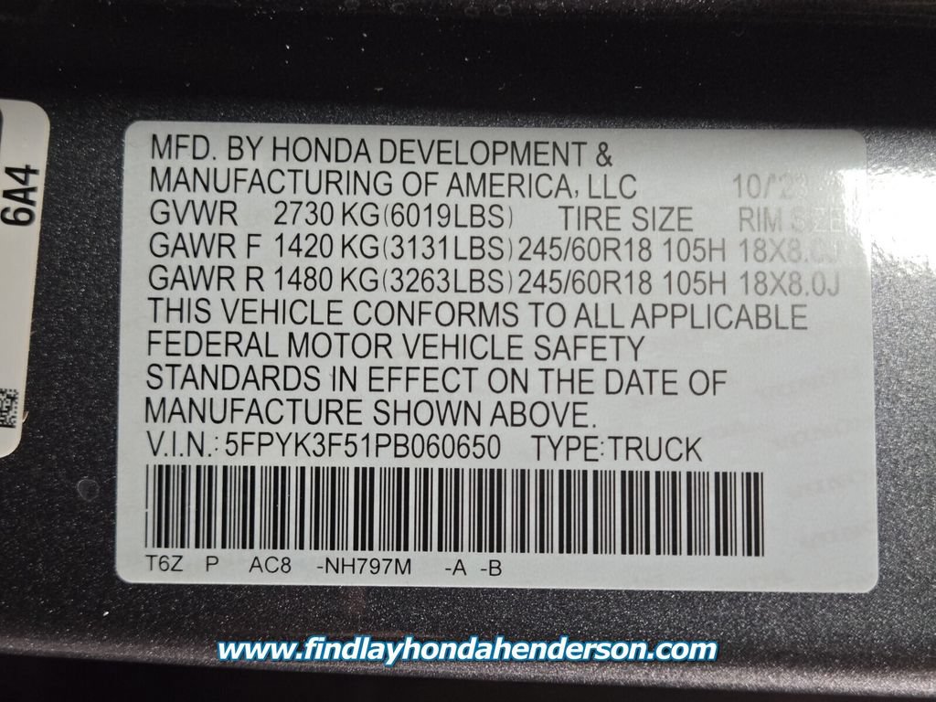 Certified 2023 Honda Ridgeline RTL image 14