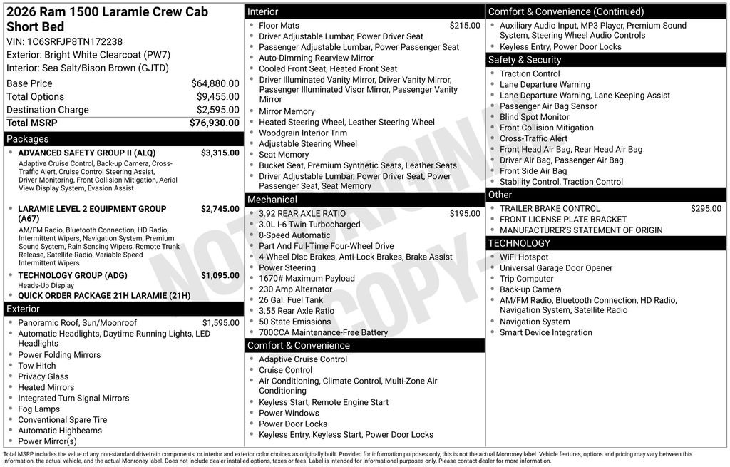 New 2026 RAM 1500 Laramie w/ Advanced Safety Group II image 8