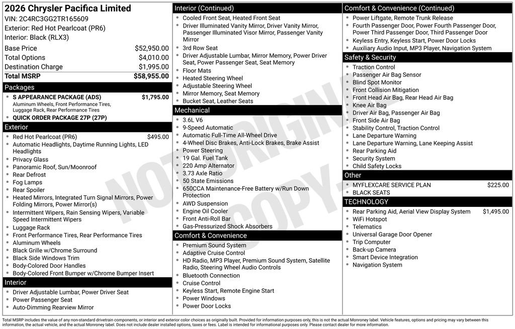New 2026 Chrysler Pacifica Limited w/ S Appearance Package image 5