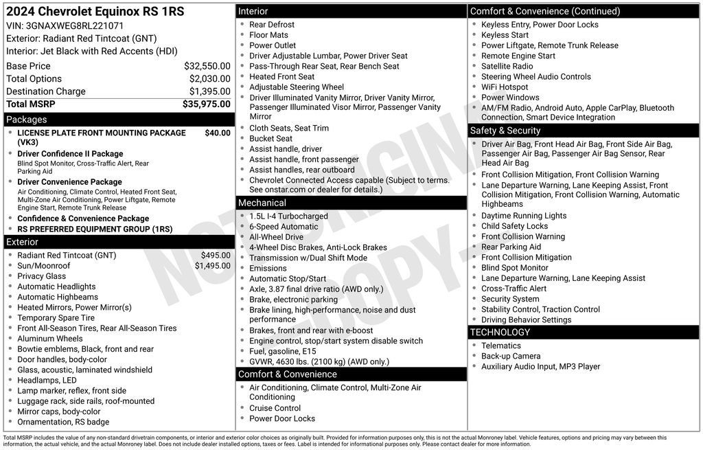 Used 2024 Chevrolet Equinox RS AWD/4WD image 6