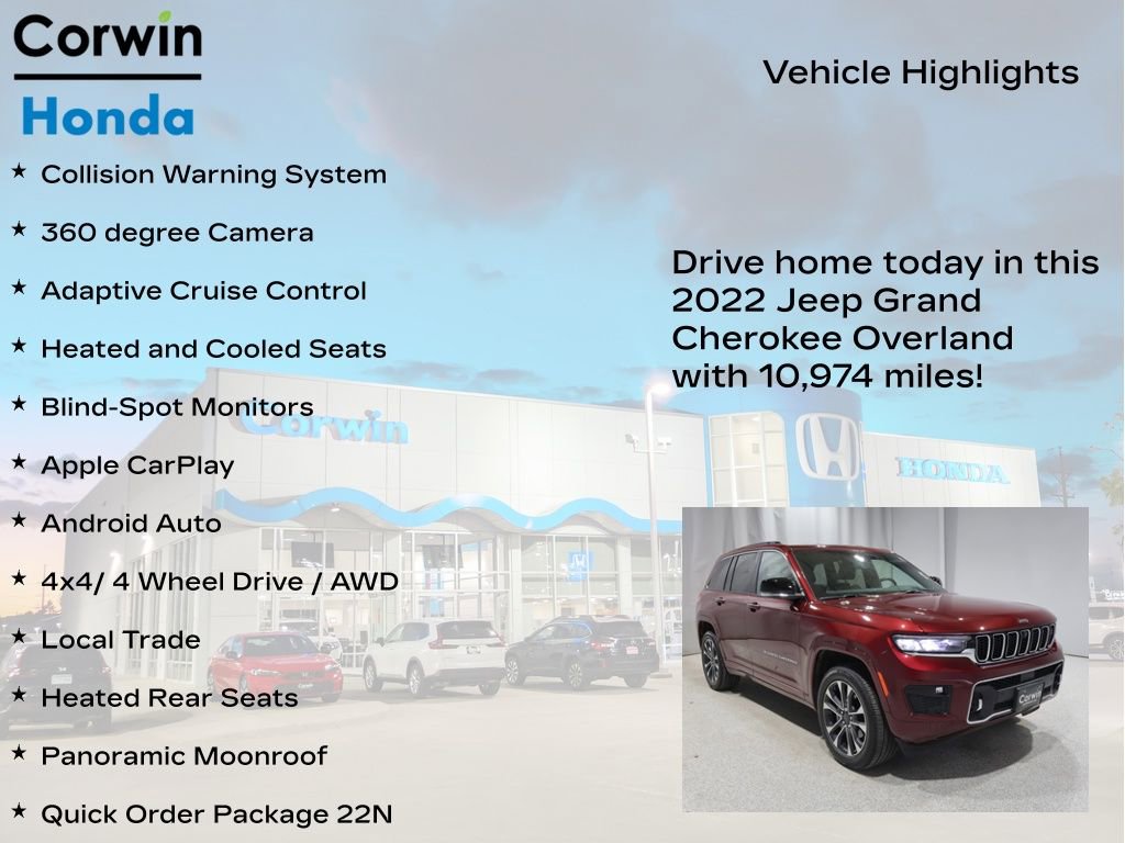 Used 2022 Jeep Grand Cherokee Overland w/ Adv Protech Group III AWD/4WD image 7