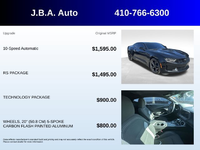 Used 2023 Chevrolet Camaro LT w/ RS Package RWD image 5