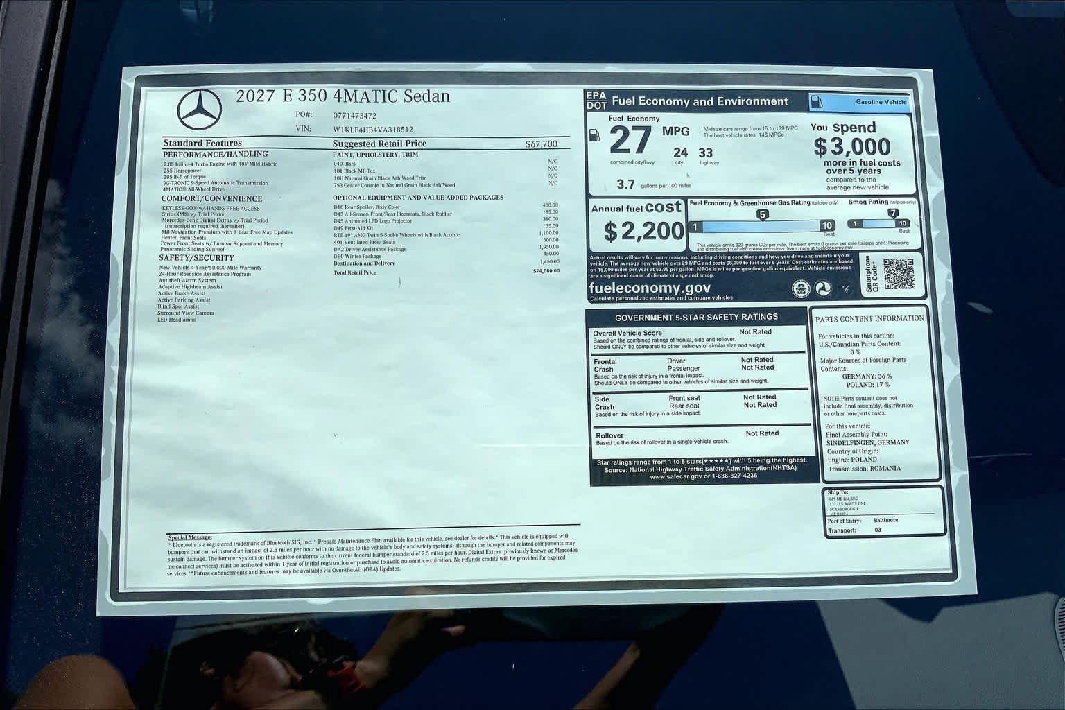 New 2027 Mercedes-Benz E 350 4MATIC Sedan image 26