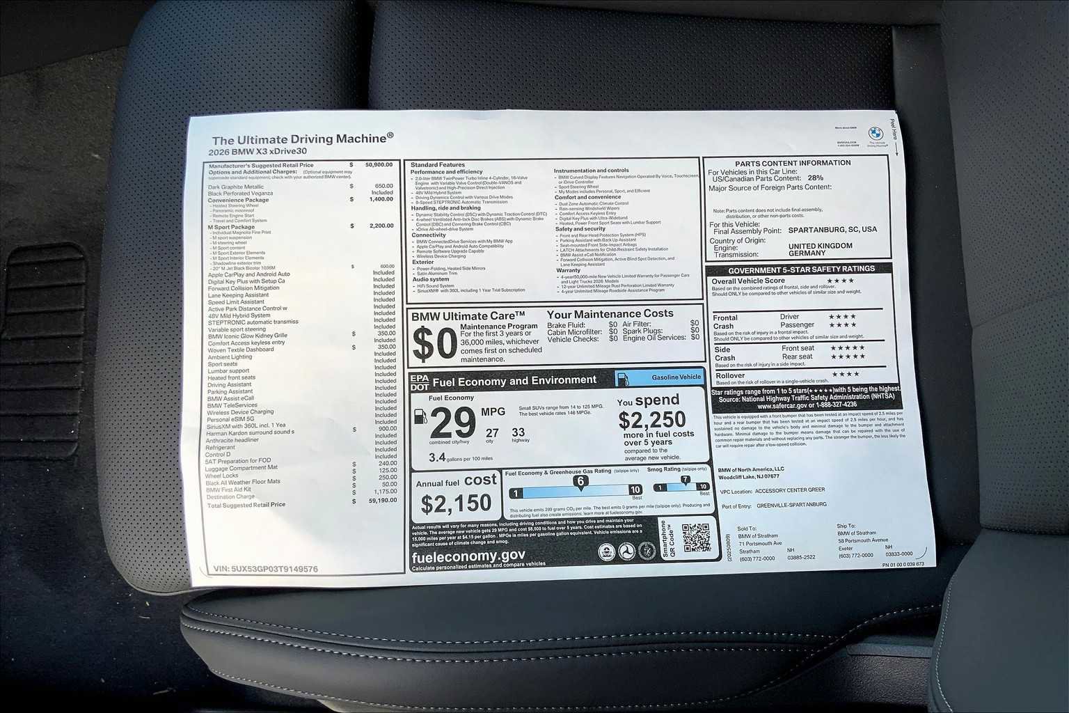 New 2026 BMW X3 xDrive30 w/ M Sport Package image 18