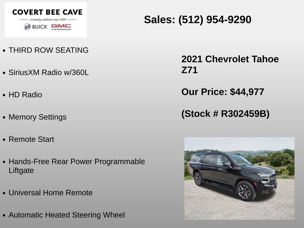Used 2021 Chevrolet Tahoe Z71 w/ Luxury Package AWD/4WD image 36