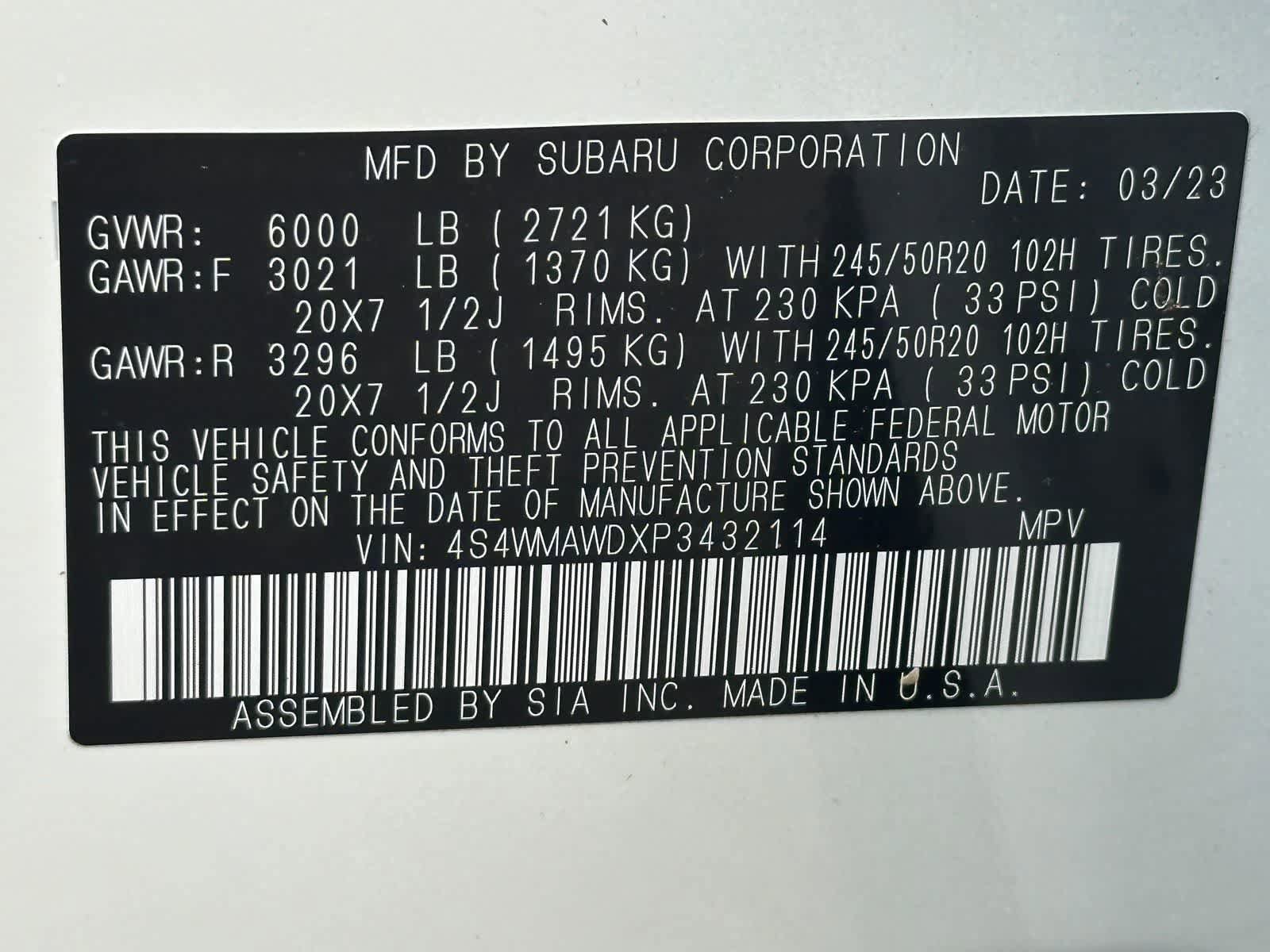 Certified 2023 Subaru Ascent Touring AWD/4WD image 33