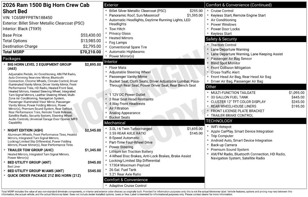 New 2026 RAM 1500 Big Horn AWD/4WD image 6