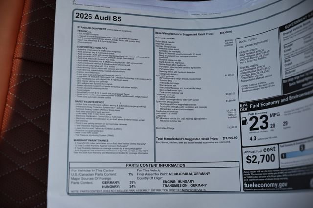 New 2026 Audi S5 Premium Plus AWD/4WD image 26