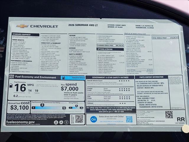 New 2026 Chevrolet Suburban LT w/ Comfort Package image 17