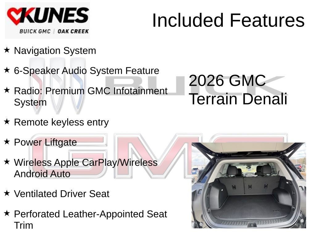 New 2026 GMC Terrain Denali w/ LPO, Floor Liner Package AWD/4WD image 2