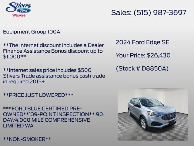Certified 2024 Ford Edge SE AWD/4WD image 8