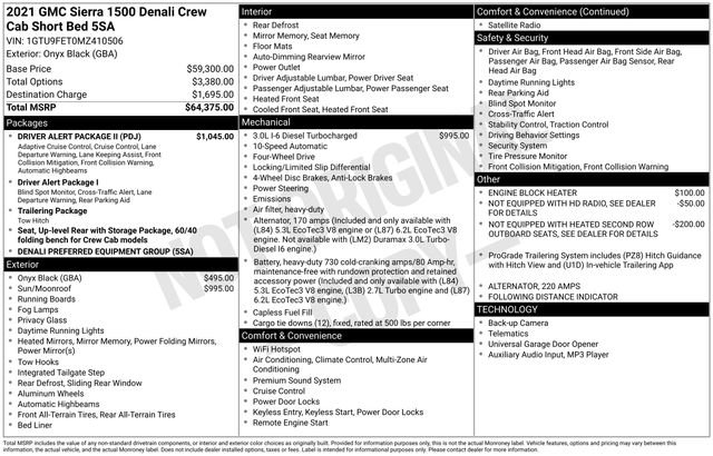 Used 2021 GMC Sierra 1500 Denali w/ Driver Alert Package II AWD/4WD image 3