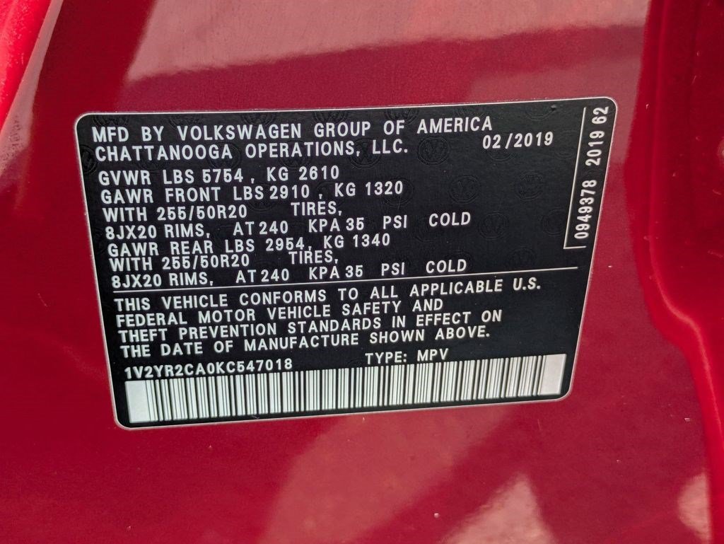 Used 2019 Volkswagen Atlas SE w/ Panoramic Sunroof Package FWD image 31