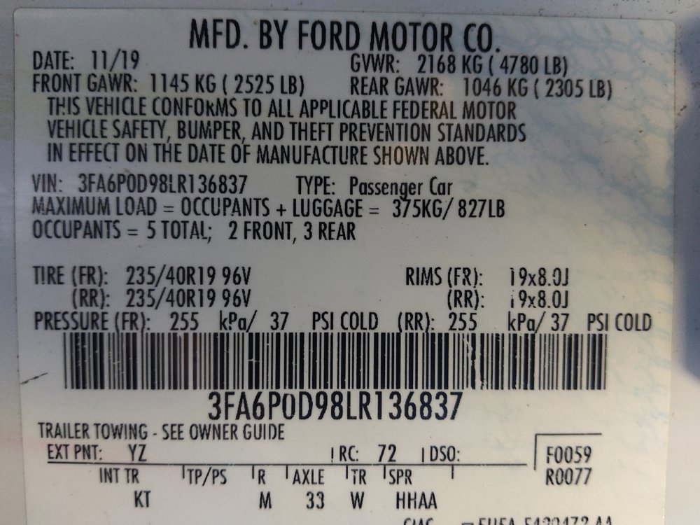 Used 2020 Ford Fusion Titanium AWD/4WD image 33