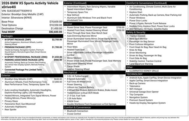 Used 2026 BMW X5 xDrive40i w/ M Sport Package AWD/4WD image 43