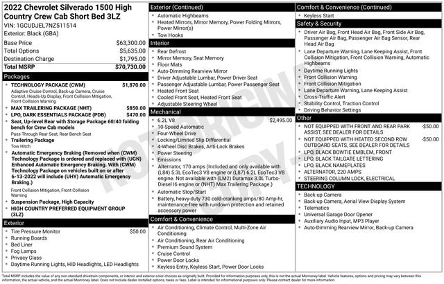 Used 2022 Chevrolet Silverado 1500 High Country AWD/4WD image 27