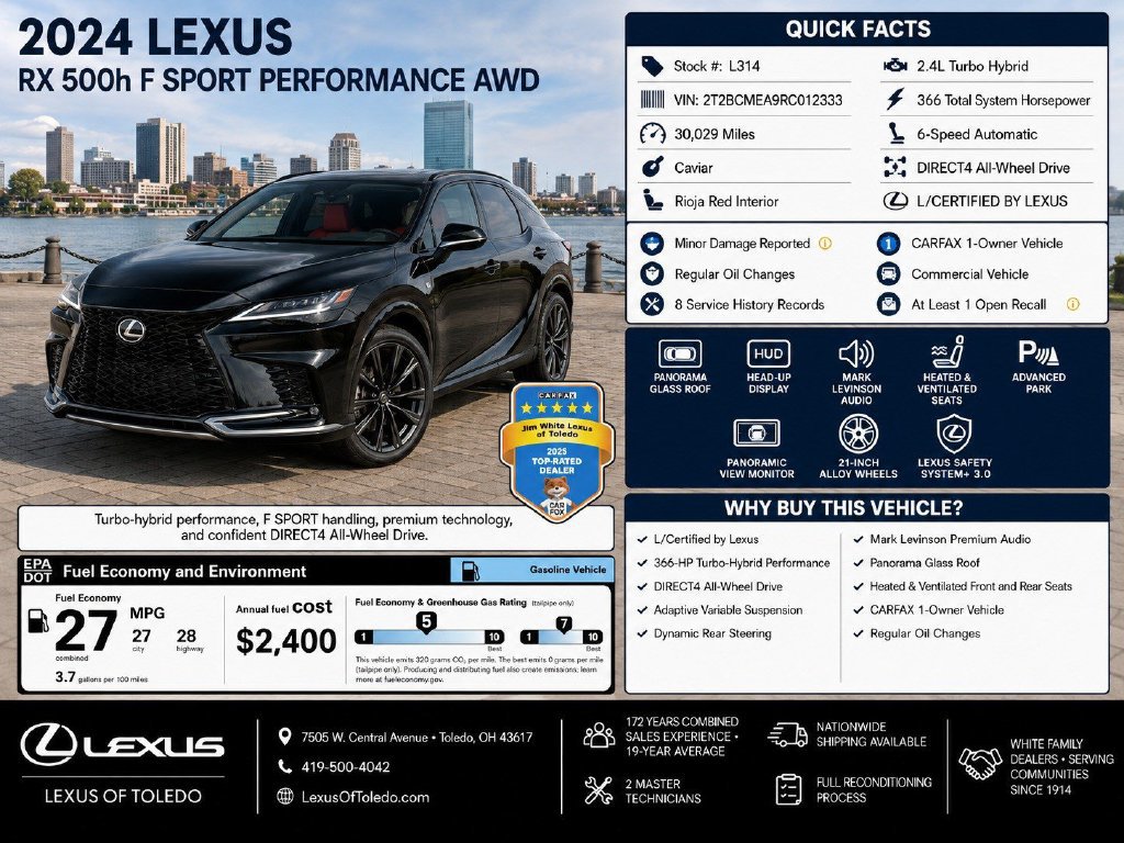 Certified 2024 Lexus RX 500h F Sport w/ Convenience Package AWD/4WD image 36