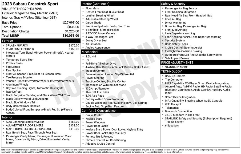 Certified 2023 Subaru Crosstrek 2.5i Sport AWD/4WD image 24