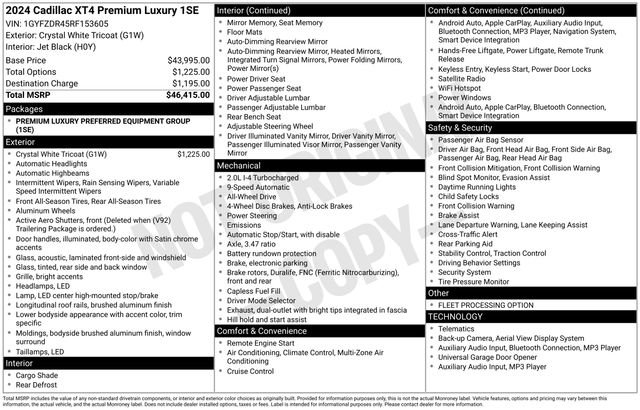 Certified 2024 Cadillac XT4 Premium Luxury AWD/4WD image 34