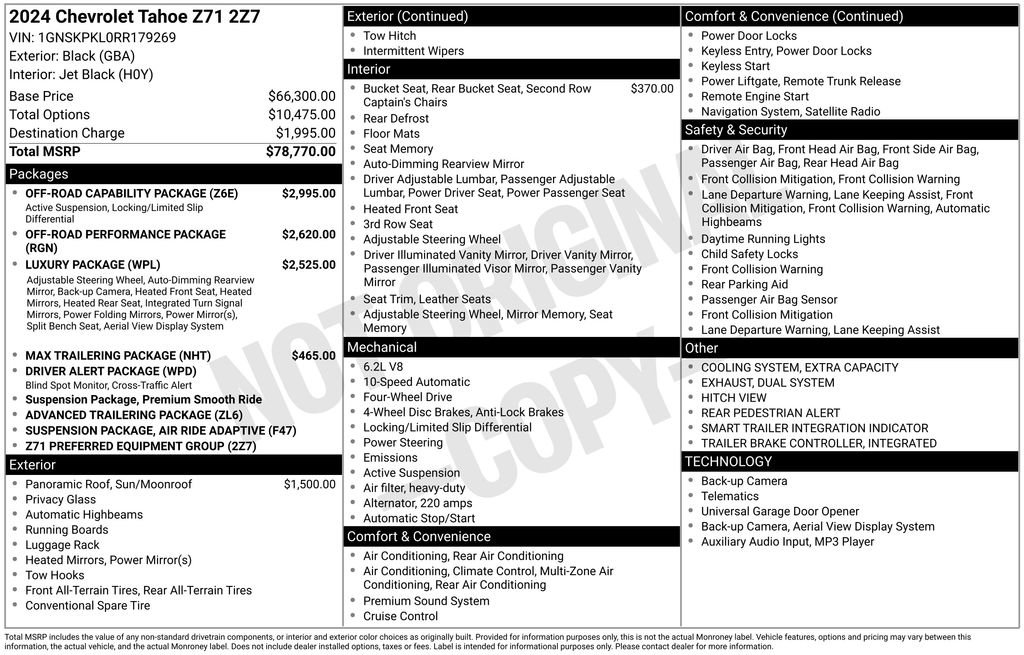 Used 2024 Chevrolet Tahoe Z71 w/ Off-Road Capability Package image 7