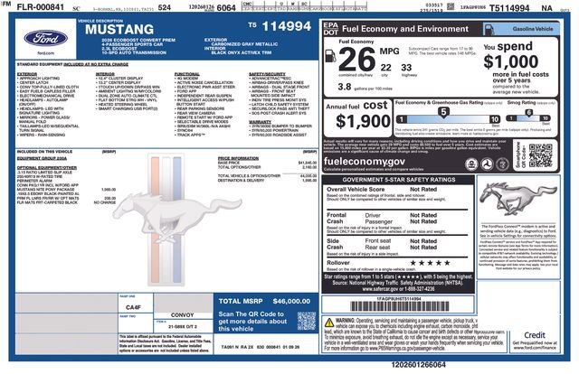 New 2026 Ford Mustang Premium w/ Mustang Nite Pony Package image 10