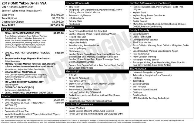 Used 2019 GMC Yukon Denali w/ Denali Ultimate Package RWD image 4