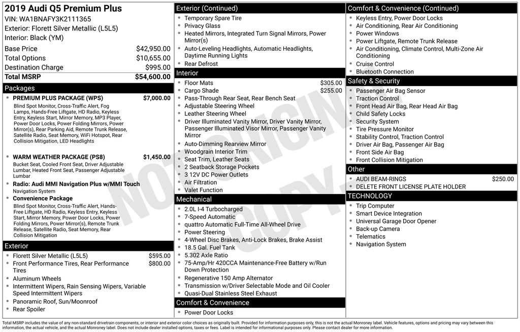 Used 2019 Audi Q5 2.0T Premium Plus w/ Premium Plus Package image 72