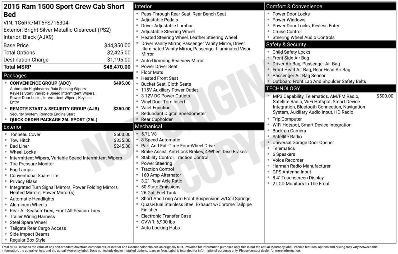 Used 2015 RAM 1500 Sport w/ Convenience Group AWD/4WD image 28
