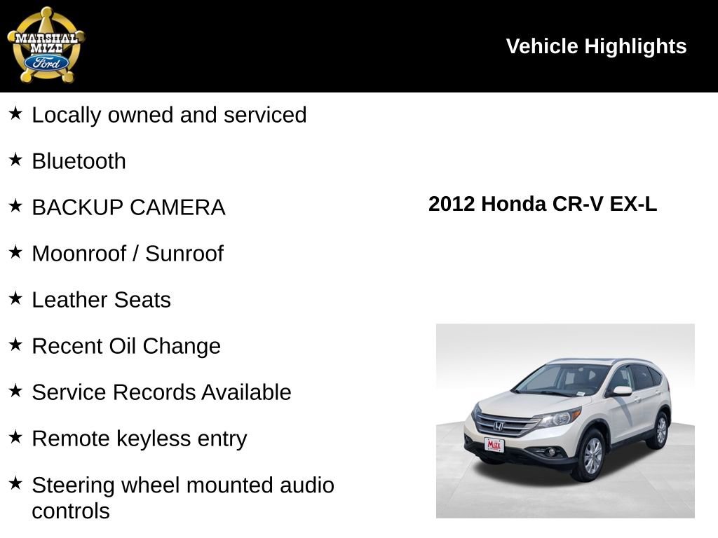 Used 2012 Honda CR-V EX-L image 2