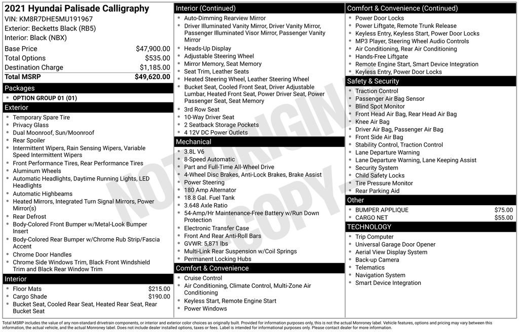 Used 2021 Hyundai Palisade Calligraphy image 3