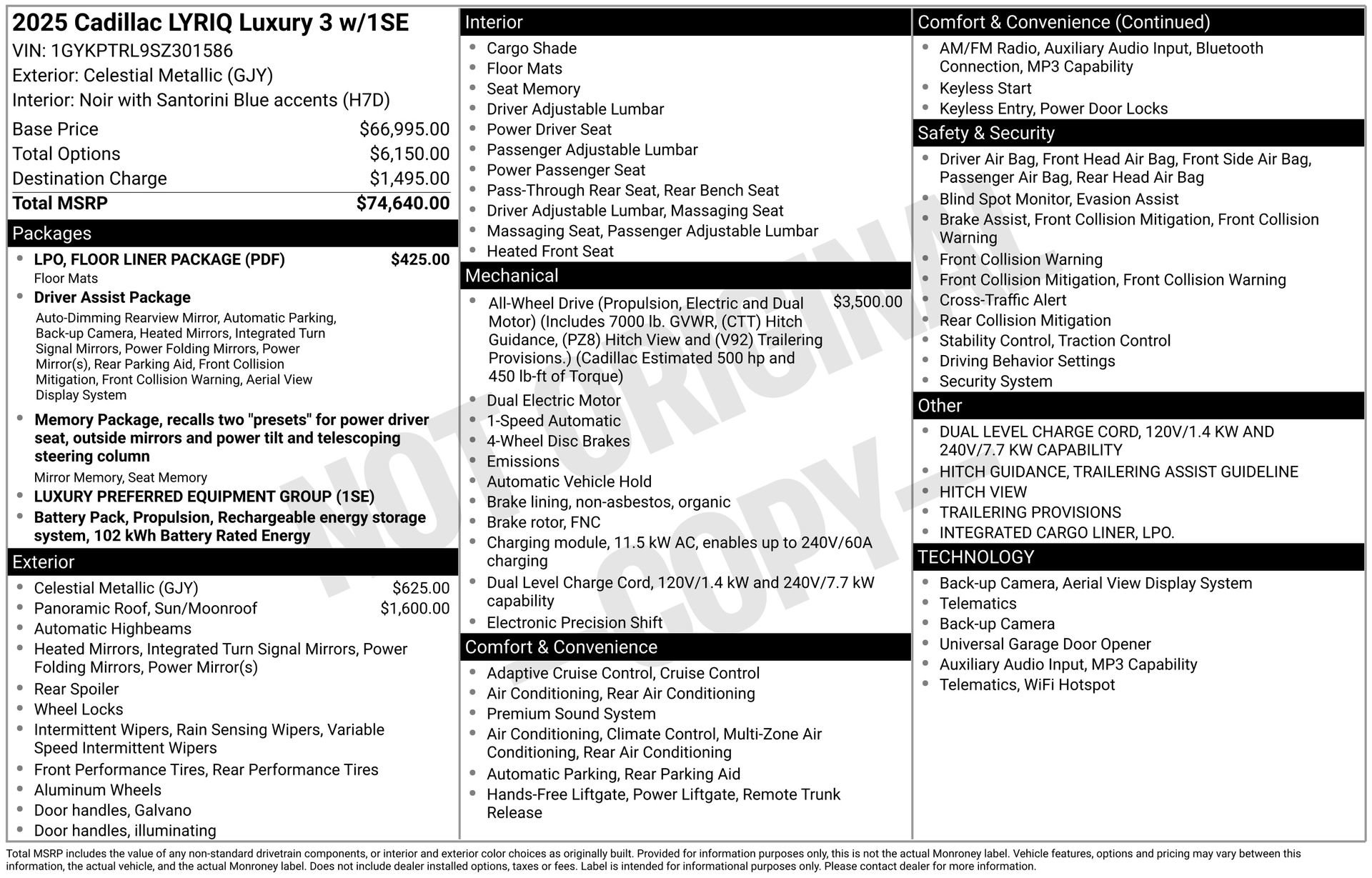 Certified 2025 Cadillac Lyriq Luxury w/ LPO, Floor Liner Package image 47