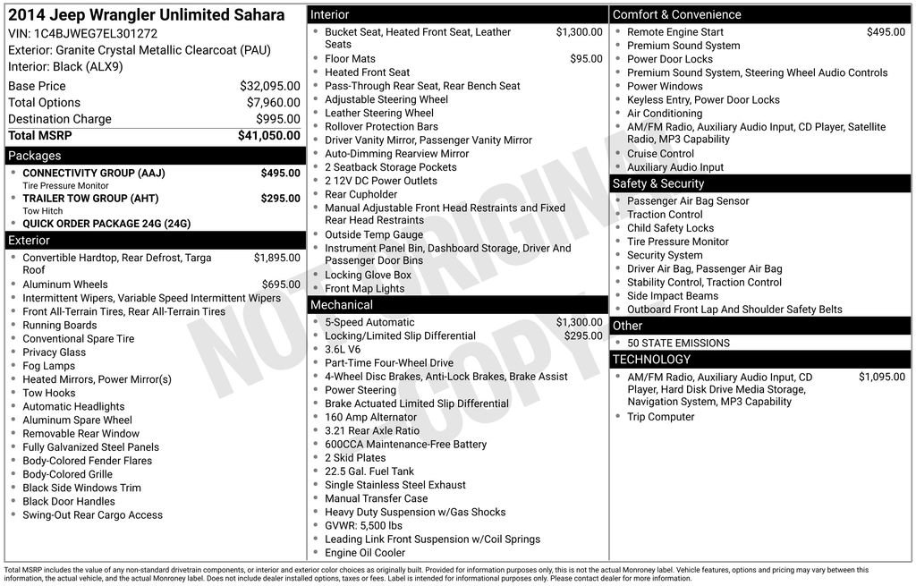 Used 2014 Jeep Wrangler Unlimited Sahara w/ Connectivity Group image 2