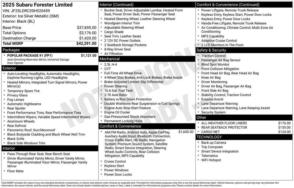 Used 2025 Subaru Forester Limited w/ Popular Package #1 AWD/4WD image 31
