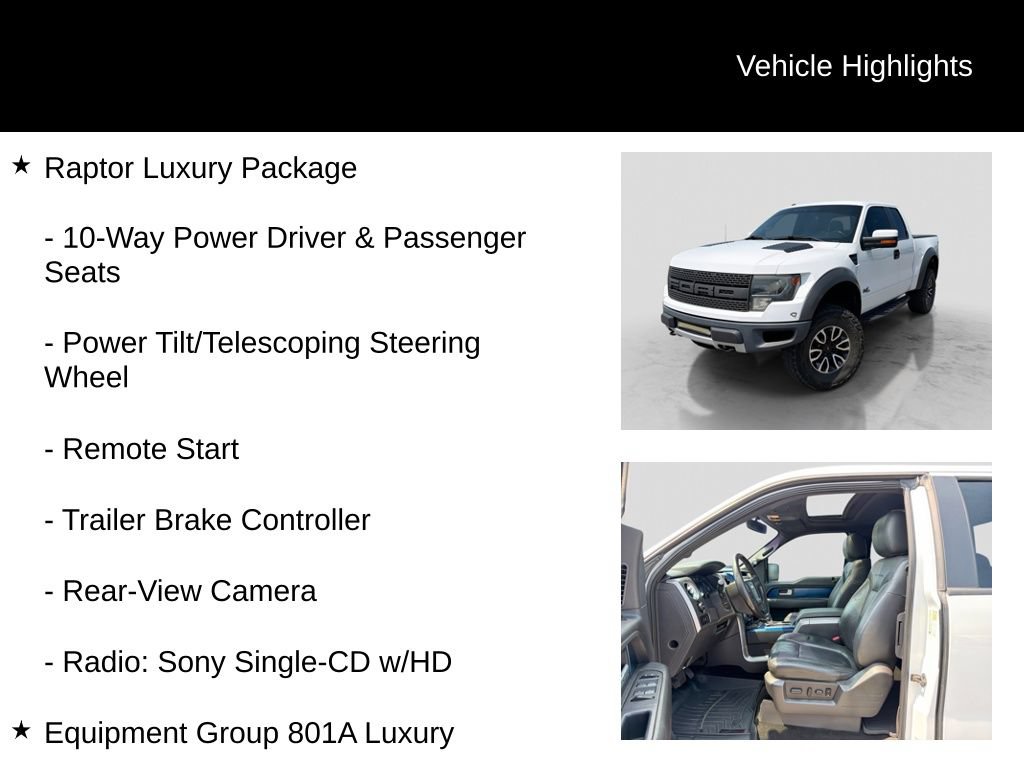Used 2013 Ford F150 Raptor w/ Luxury Equipment Group AWD/4WD image 11