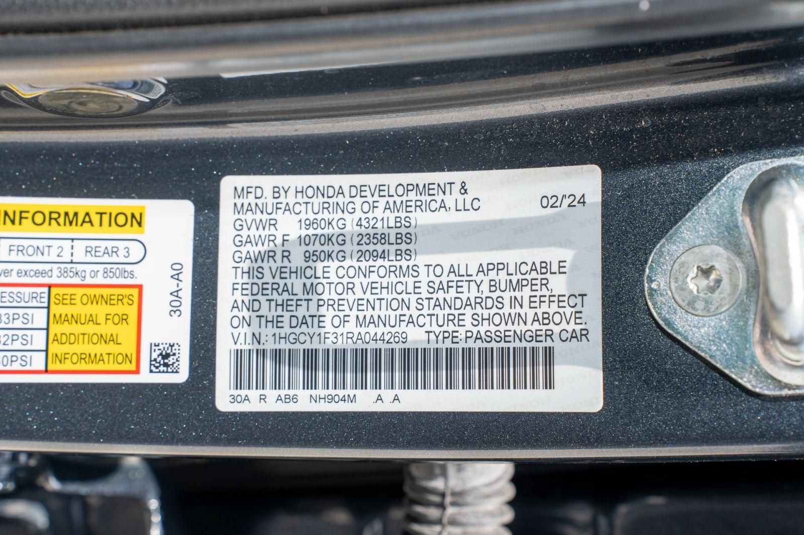 Certified 2024 Honda Accord EX image 36