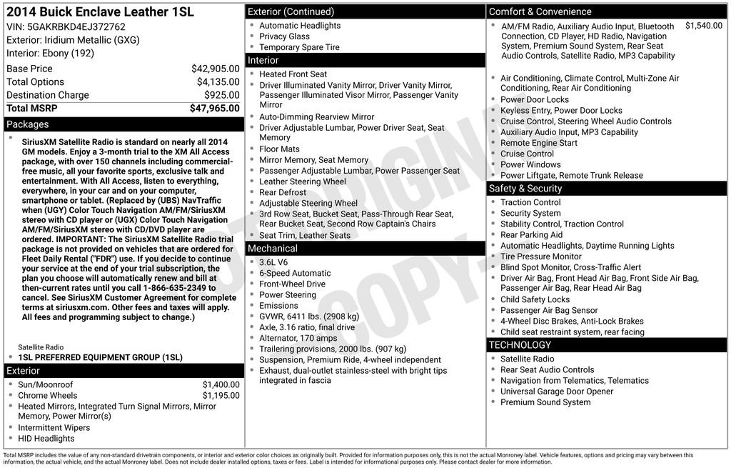 Used 2014 Buick Enclave Leather image 14
