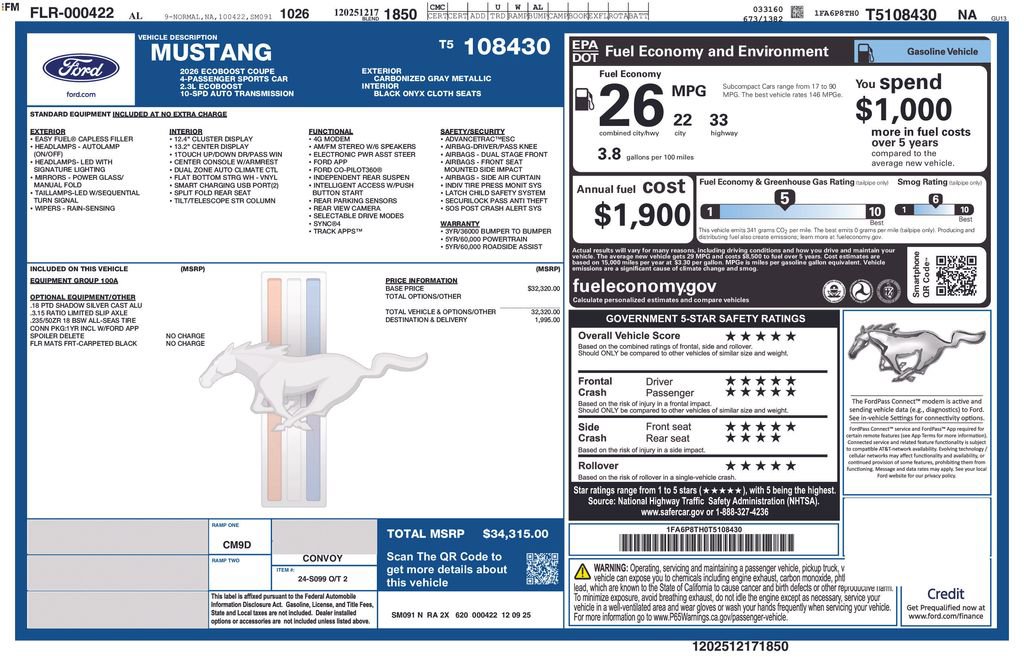 New 2026 Ford Mustang Coupe image 5