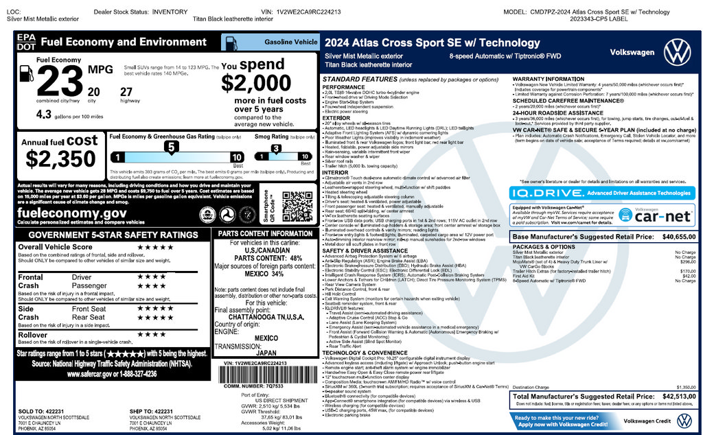 Used 2024 Volkswagen Atlas Cross Sport SE FWD image 5