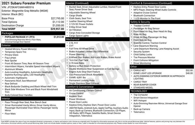 Used 2021 Subaru Forester Premium w/ Popular Package #1 image 24