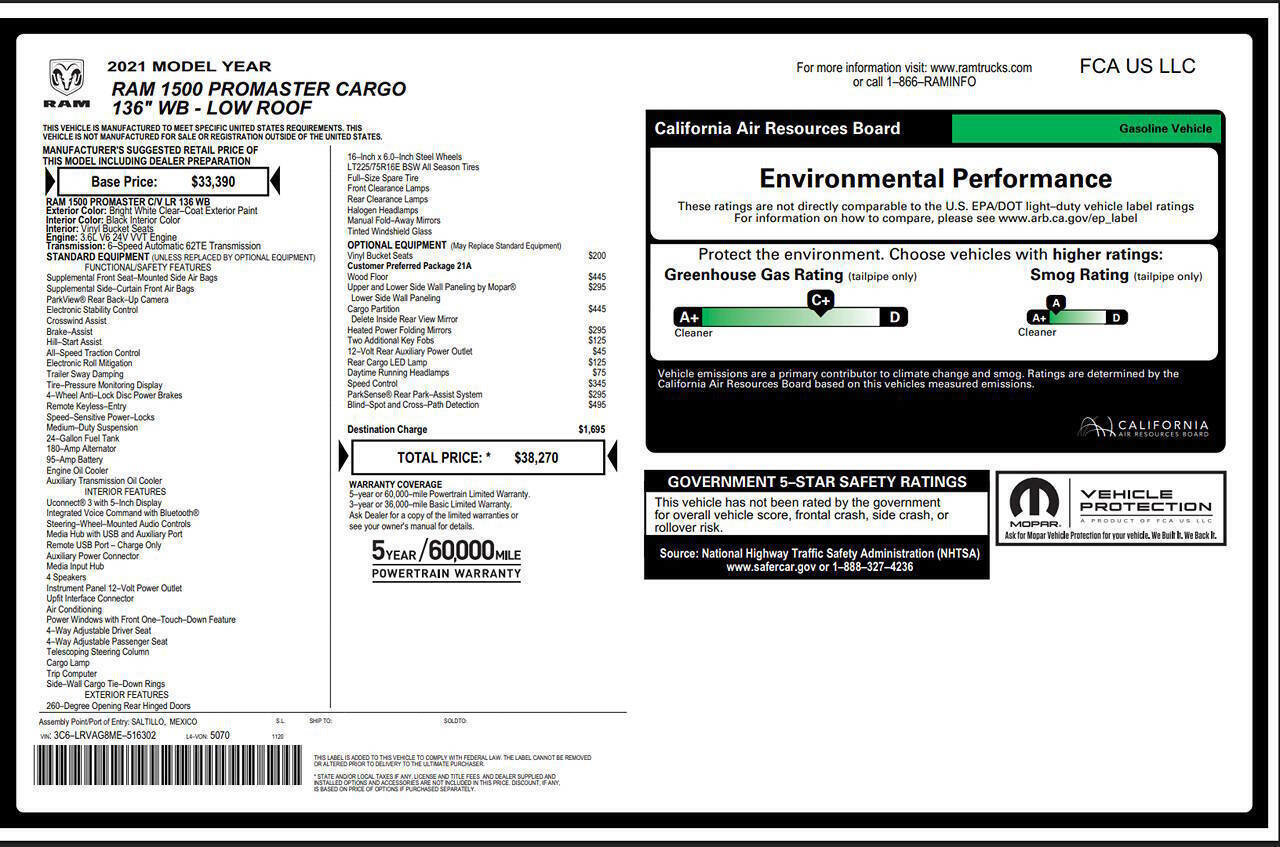 Used 2021 RAM ProMaster 1500 image 7