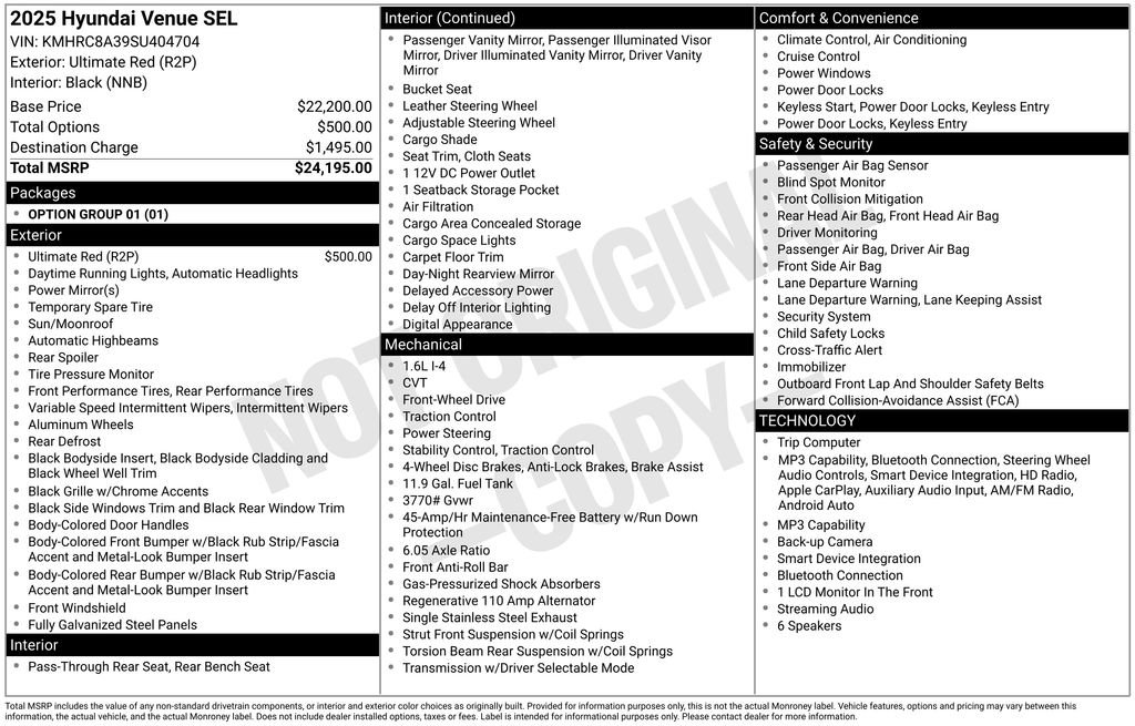 Used 2025 Hyundai Venue SEL image 2