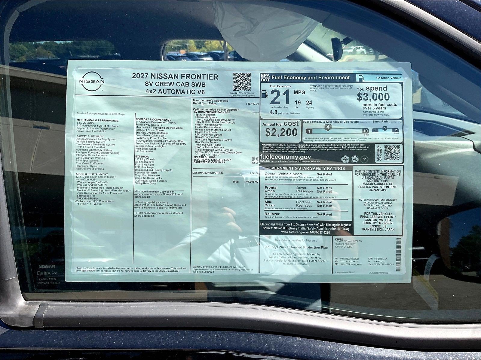 New 2027 Nissan Frontier SV w/ SV Convenience Package RWD image 13