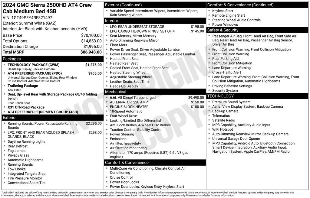 Used 2024 GMC Sierra 2500 AT4 w/ Technology Package AWD/4WD image 26